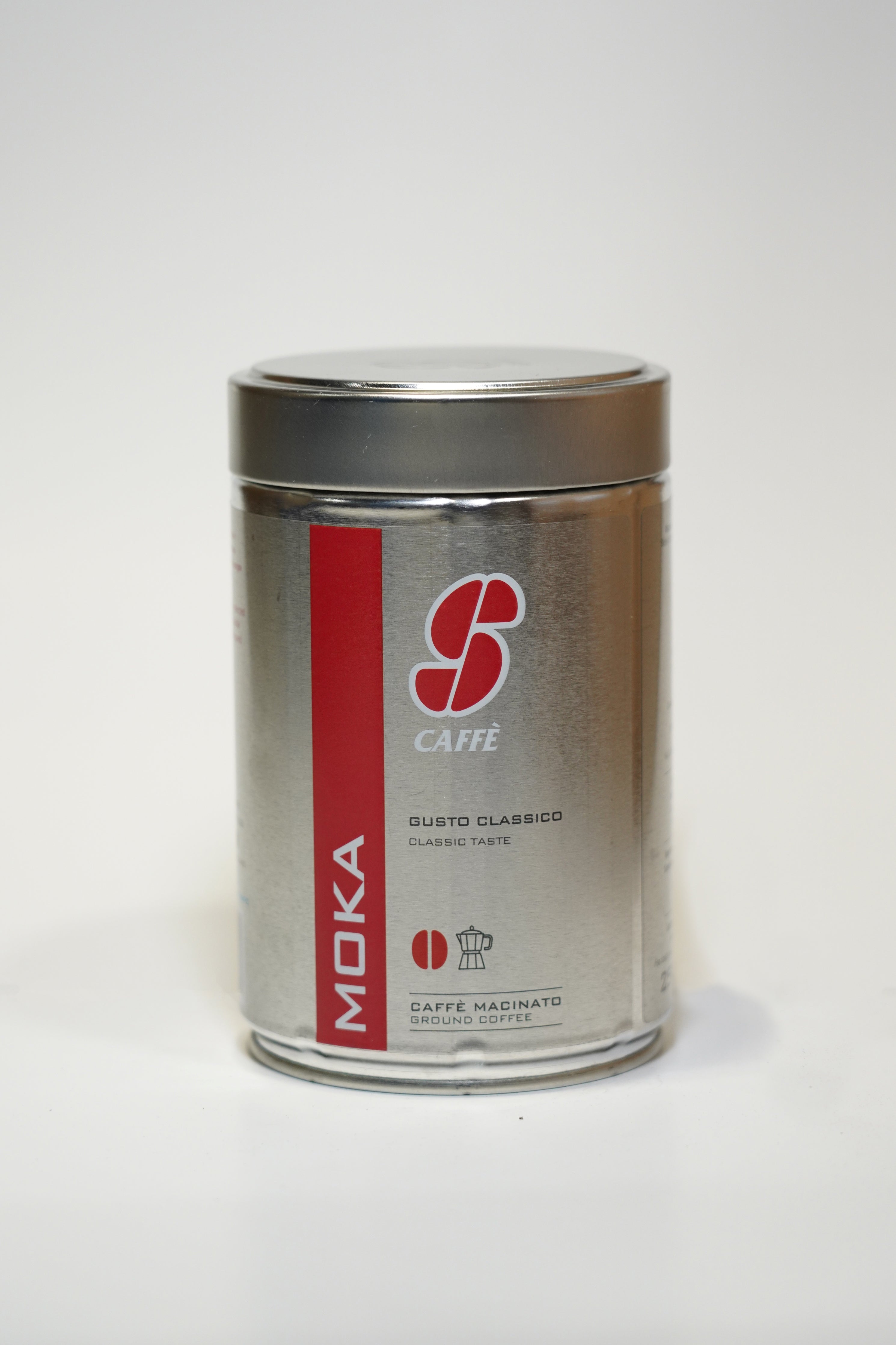 Ground Coffee Moka Aluminum Tin 250g West Coast Coffee & Tea Hub