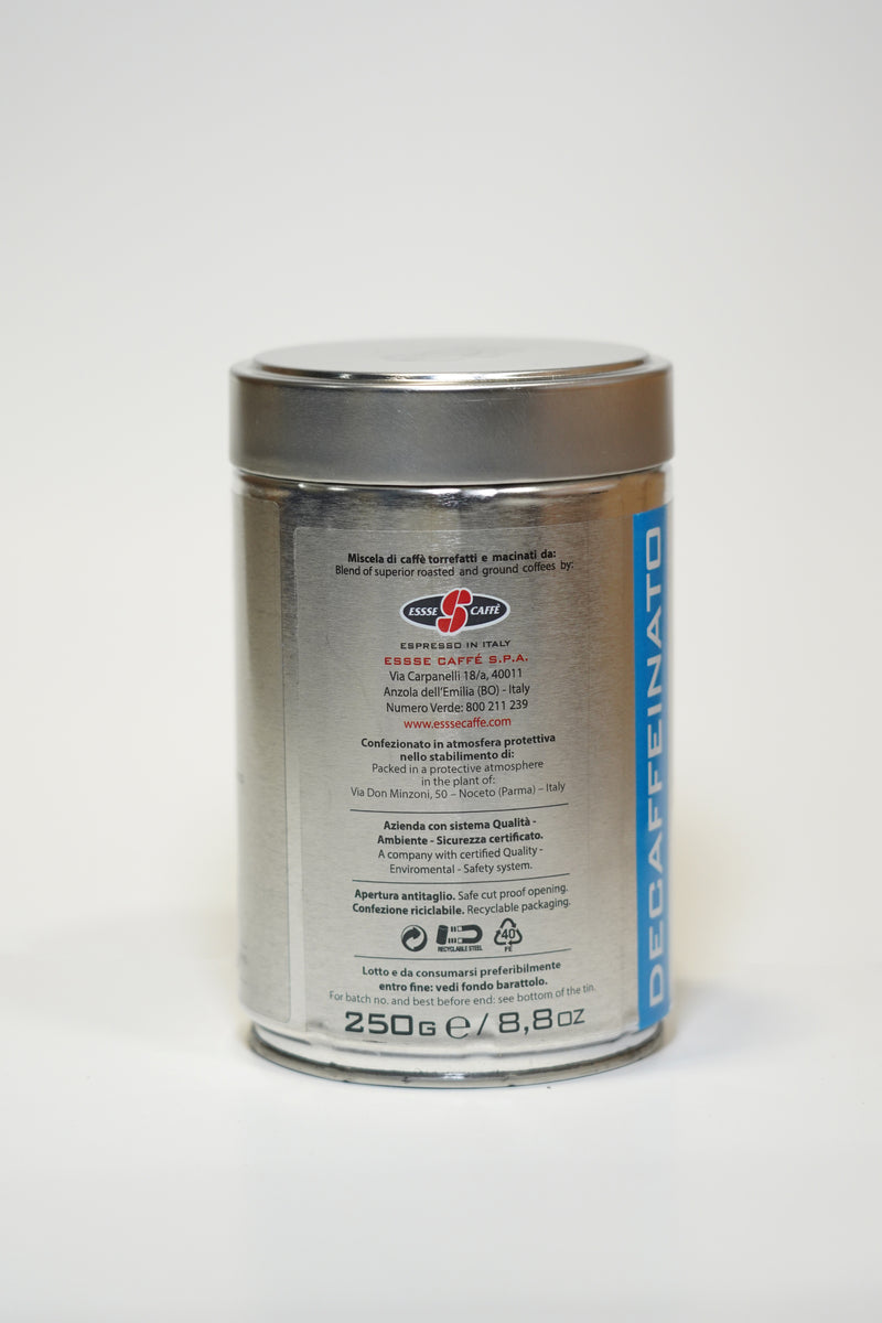 Decaffeinated Ground Coffee Aluminum Tin 250g