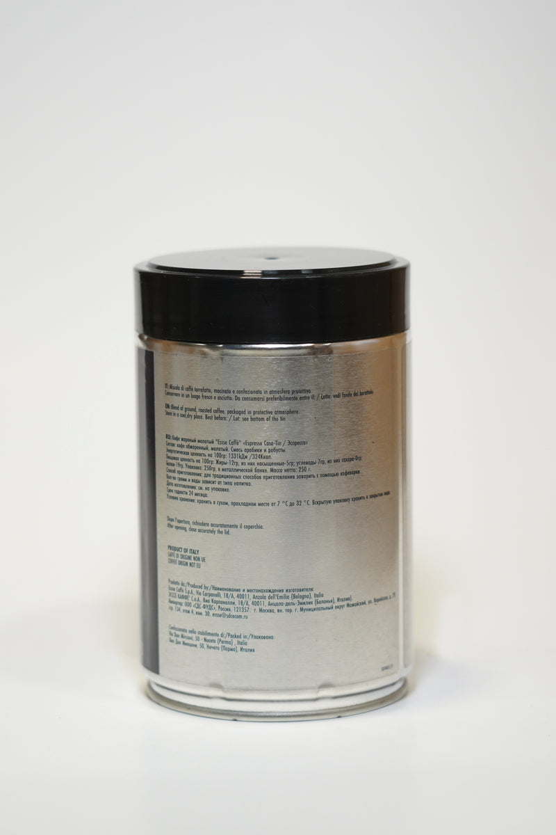 Black Ground Coffee Espresso Aluminum Tin 250g